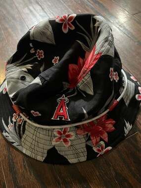 Los Angeles Angels '47 Brand Black Dark Tropic Bucket Hat